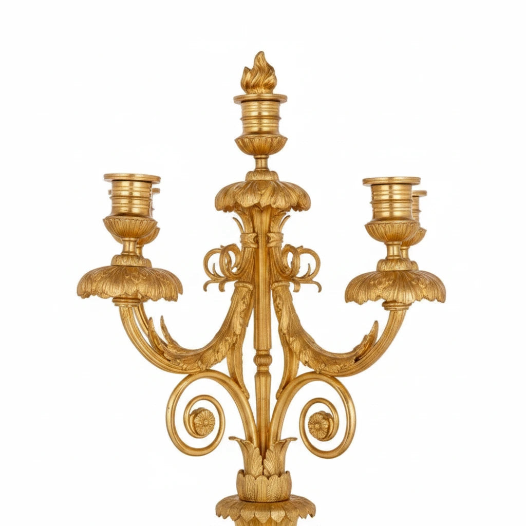Royal Malachite & Bronze-Plated Candlestick
