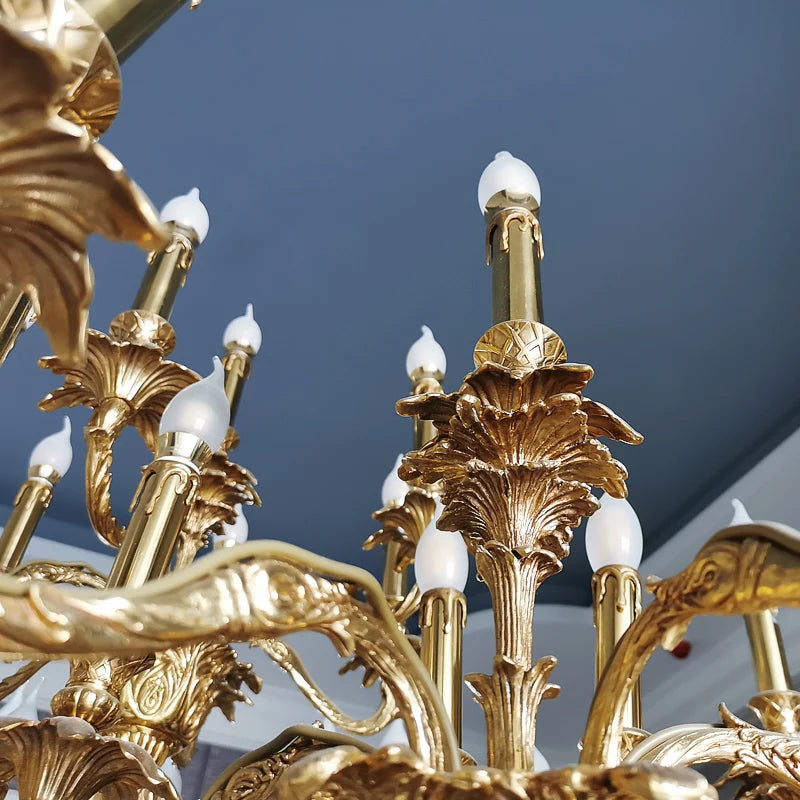 Gold-plated brass god handheld candle lighting bronze floor lamp
