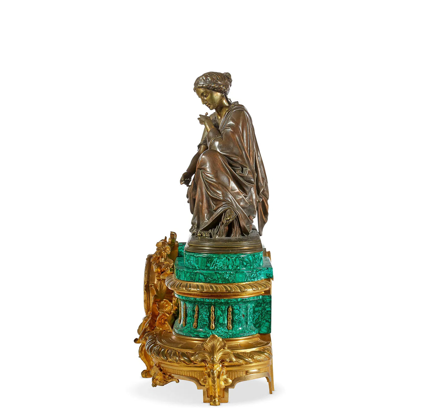 Malachite Quartz Table Clock