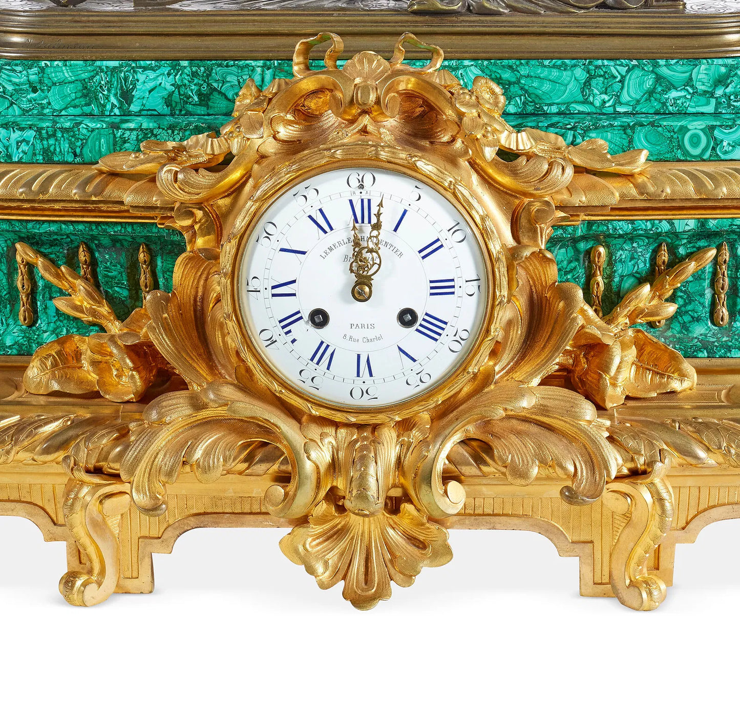 Malachite Quartz Table Clock