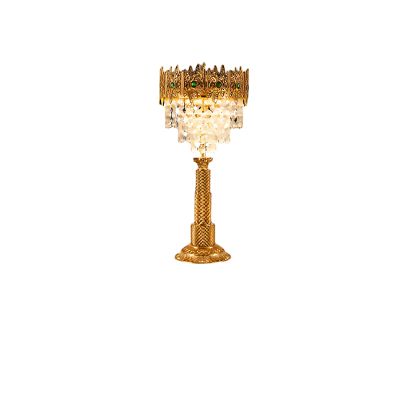French Crystal Copper Standing  Floor Lamp