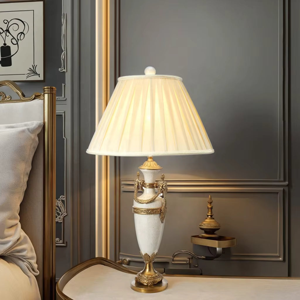 American Vintage Ceramic and copper table lamp
