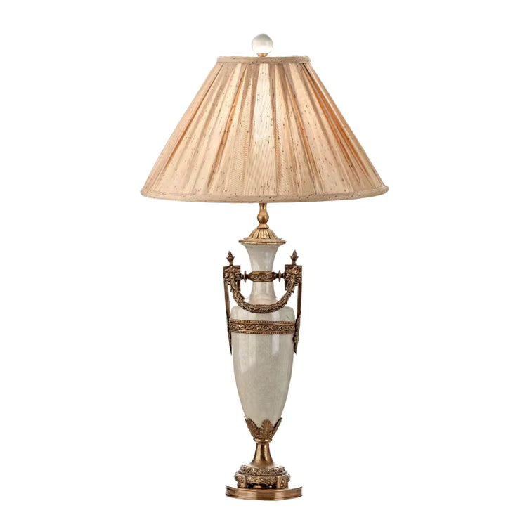 American Vintage Ceramic and copper table lamp