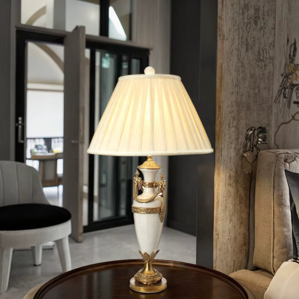 American Vintage Ceramic and copper table lamp