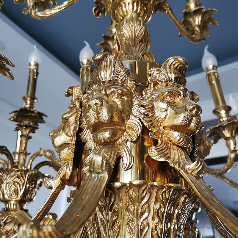 Gold-plated brass god handheld candle lighting bronze floor lamp