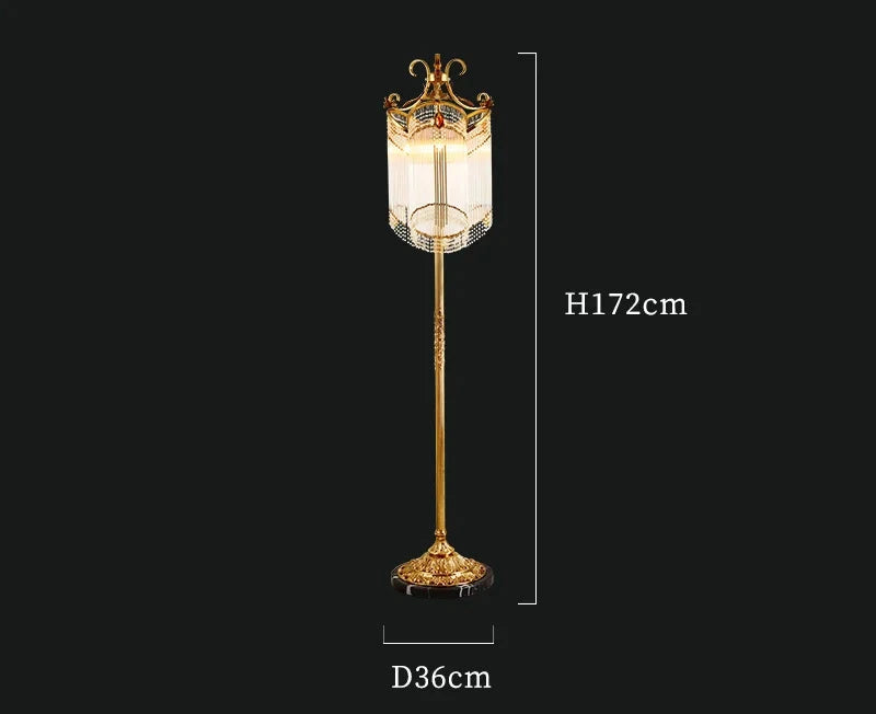 Decorative room lighting with luxurious crystal floor lamp in KSA & GCC  -مصباح أرضي أوروبي مودرن للمجالس الراقية