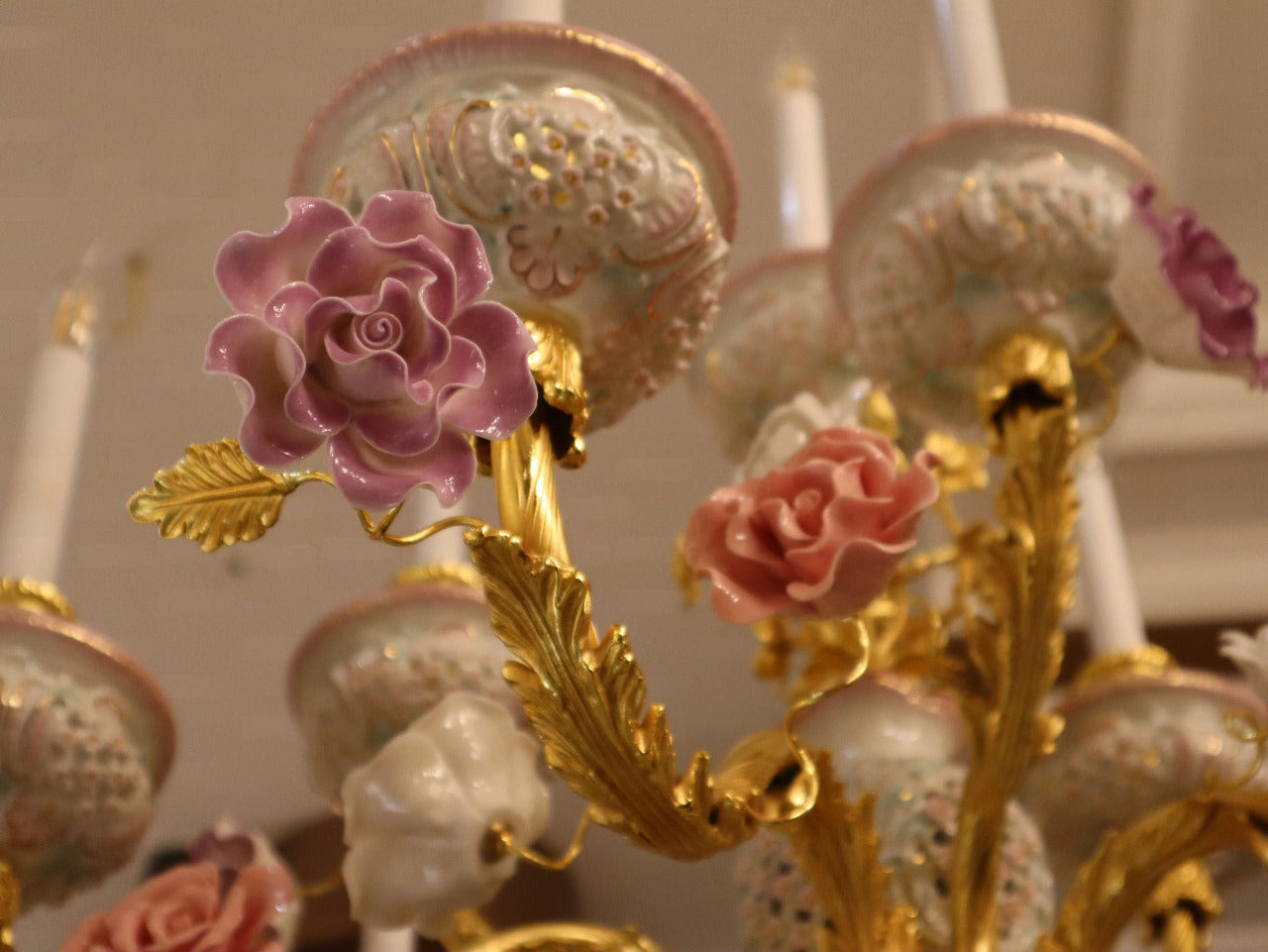 Luxury 24K Gold-Plated Brass & Ceramic Floor Lamp