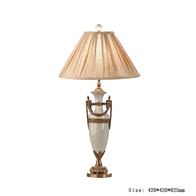 American Vintage Ceramic and copper table lamp