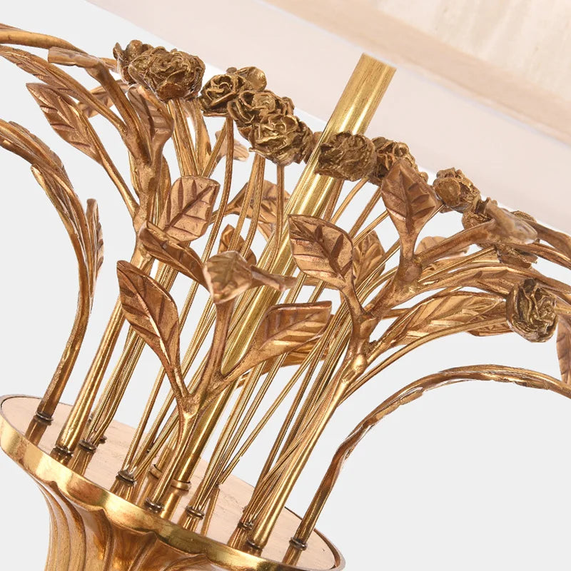Luxe Flora – Luxury Brass Table Lamp | Elegant European-Style Brass Lighting