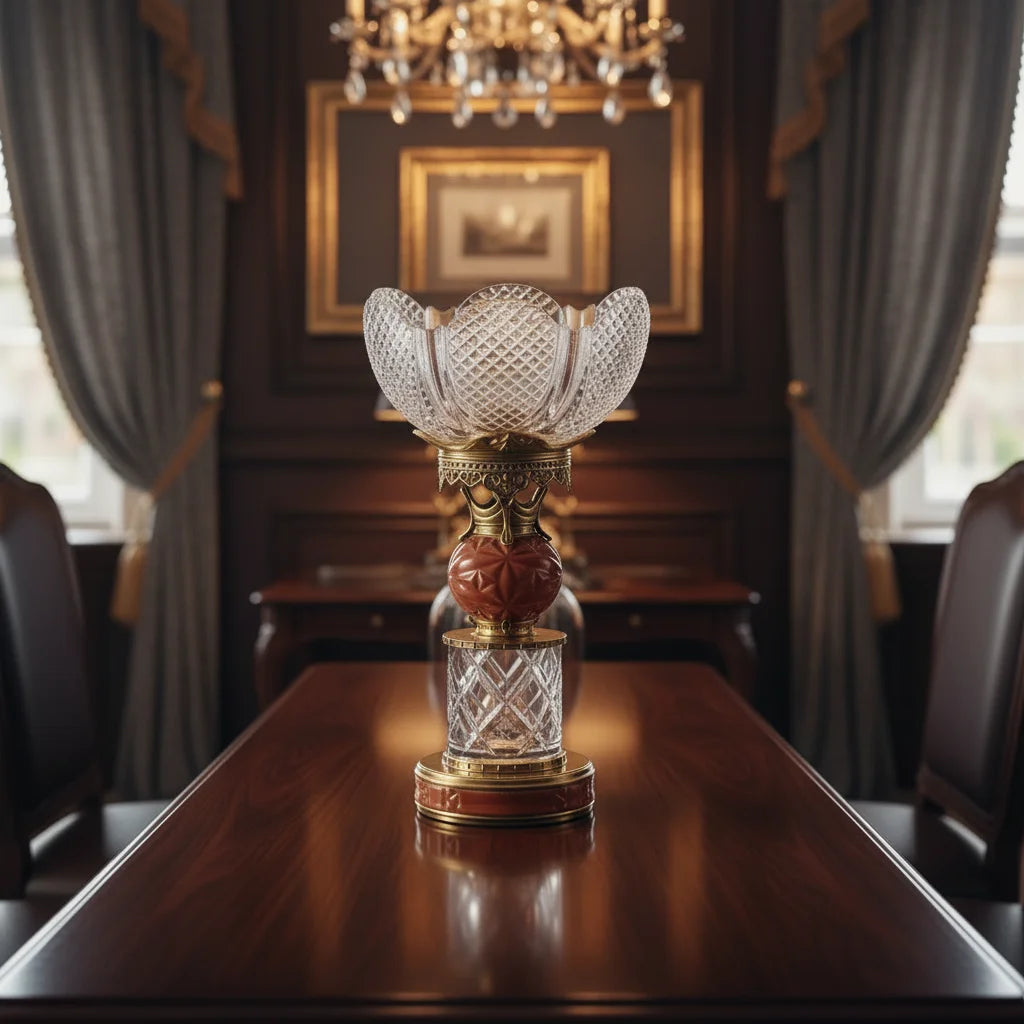 Elegant Crystal with Antique Brass Base