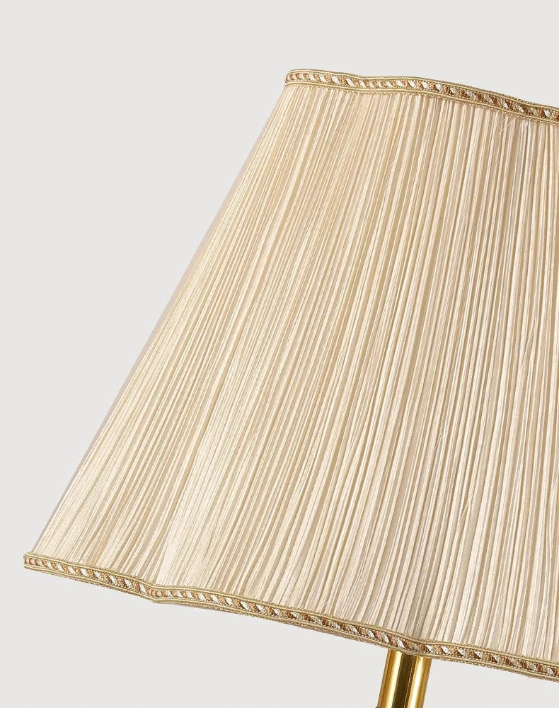 European Style Modern Brass Table Lamp - Fabric Lampshade
