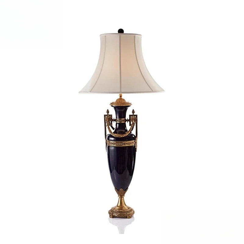 American Vintage Ceramic and copper table lamp