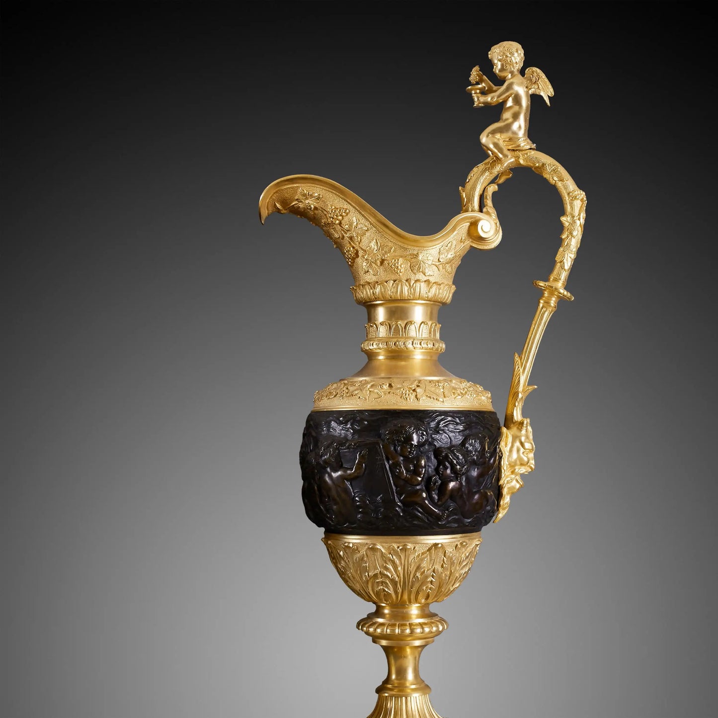 Pair of Royal Handmade Malachite Vase with Bronze Trim