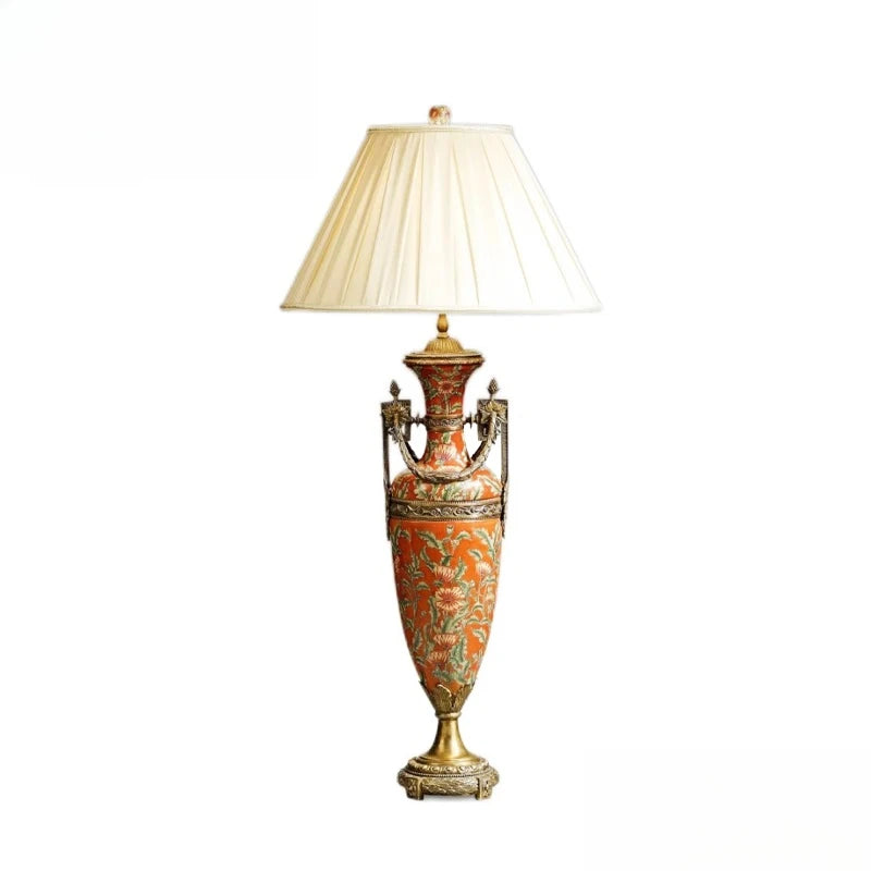 American Vintage Ceramic and copper table lamp