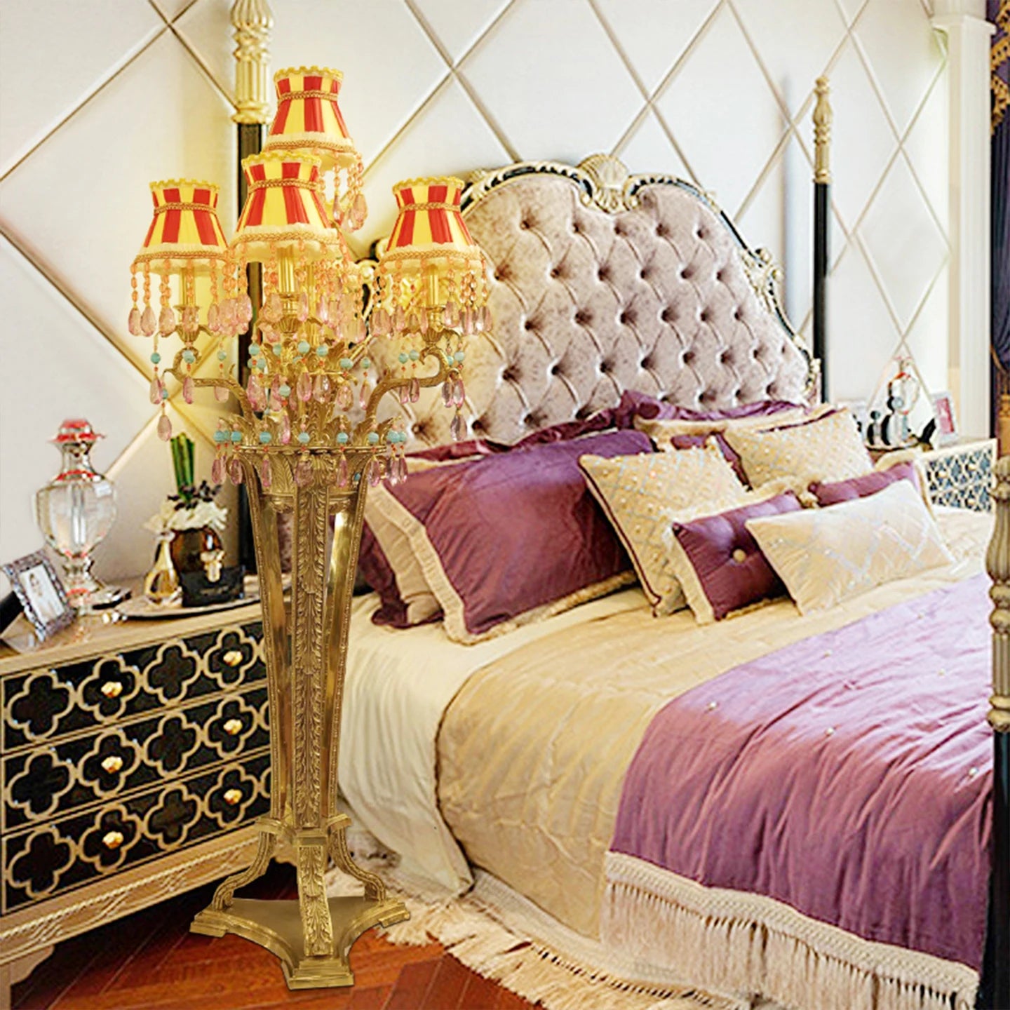 Imperial French Baroque Floor Lamp – A Timeless Brass Masterpiece