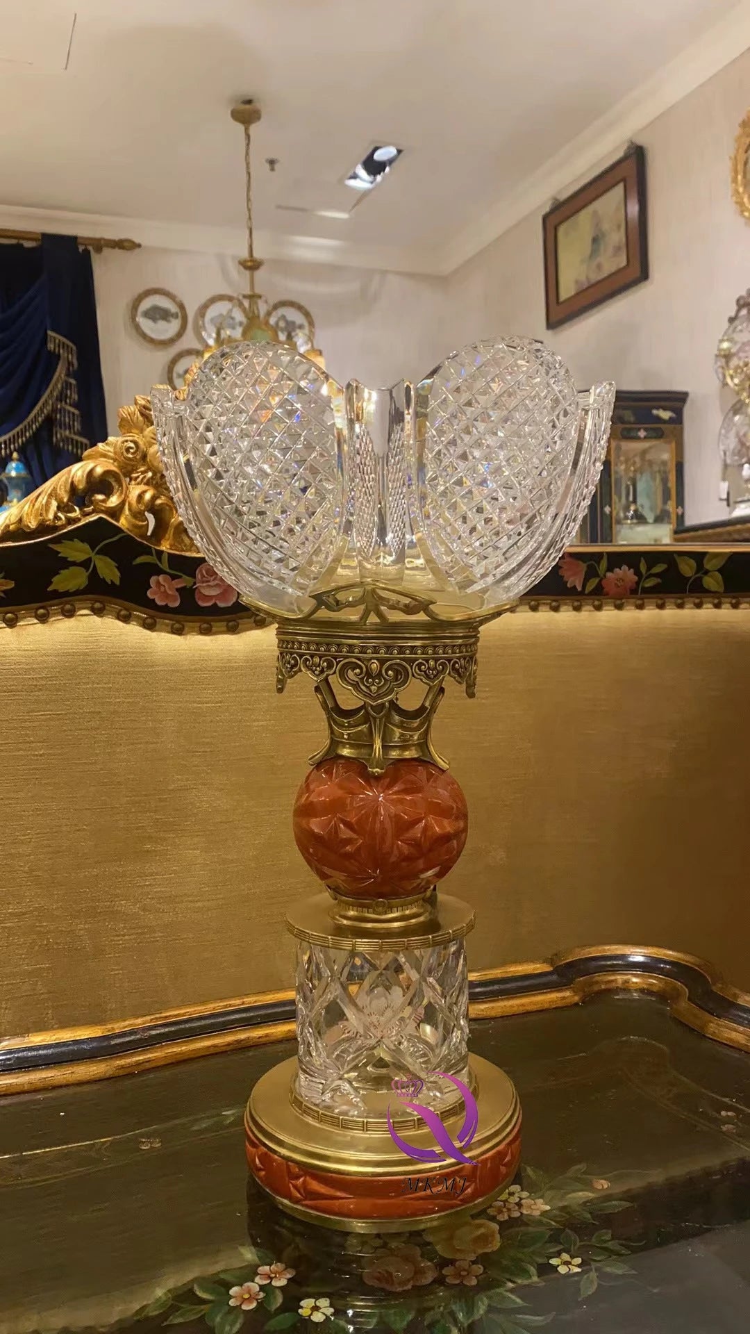Elegant Crystal with Antique Brass Base