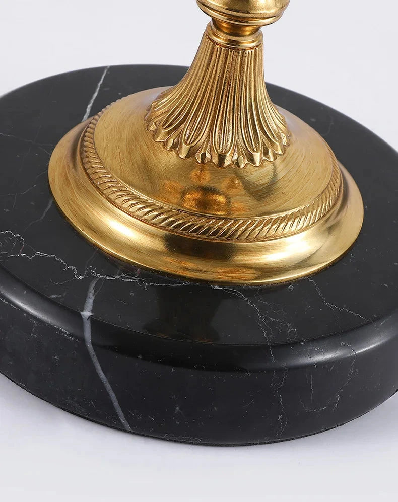 European 4 Lights Brass with Marble Table Lamp
