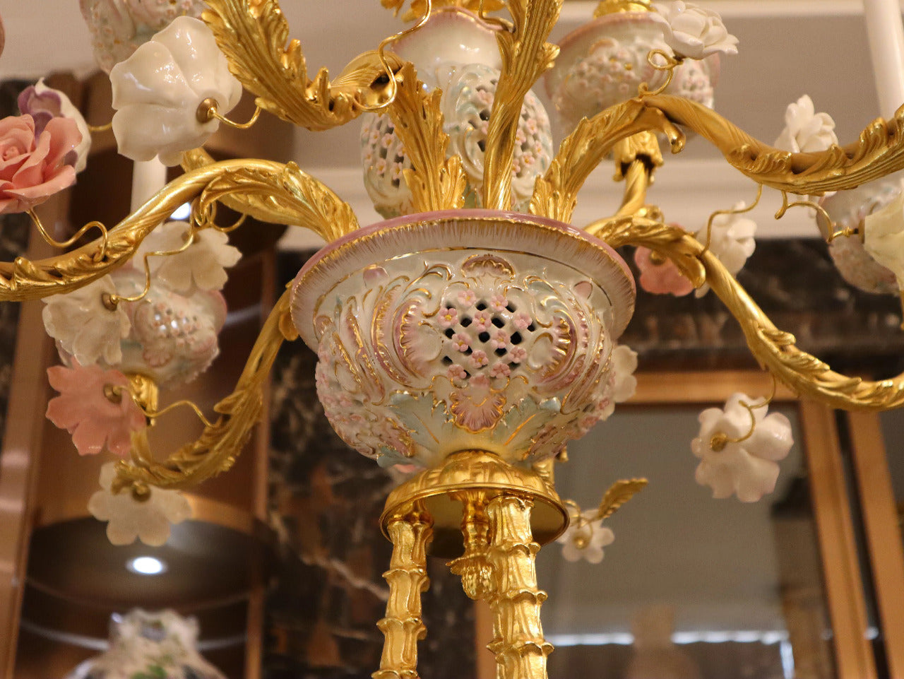 Luxury 24K Gold-Plated Brass & Ceramic Floor Lamp