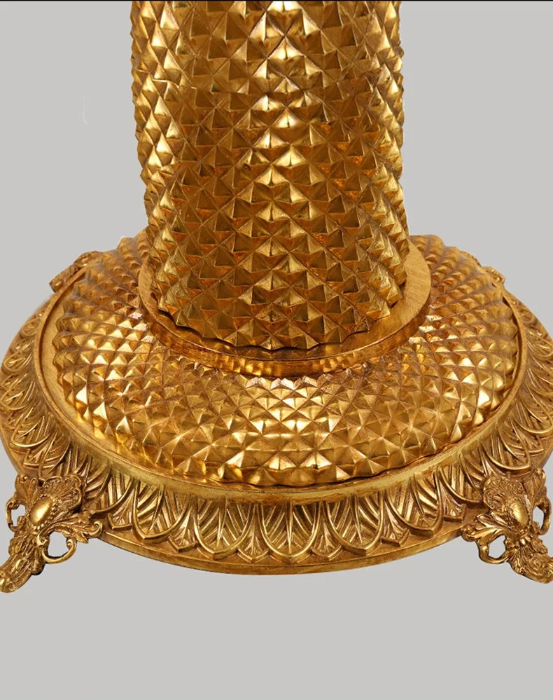 French Crystal Copper Standing  Floor Lamp