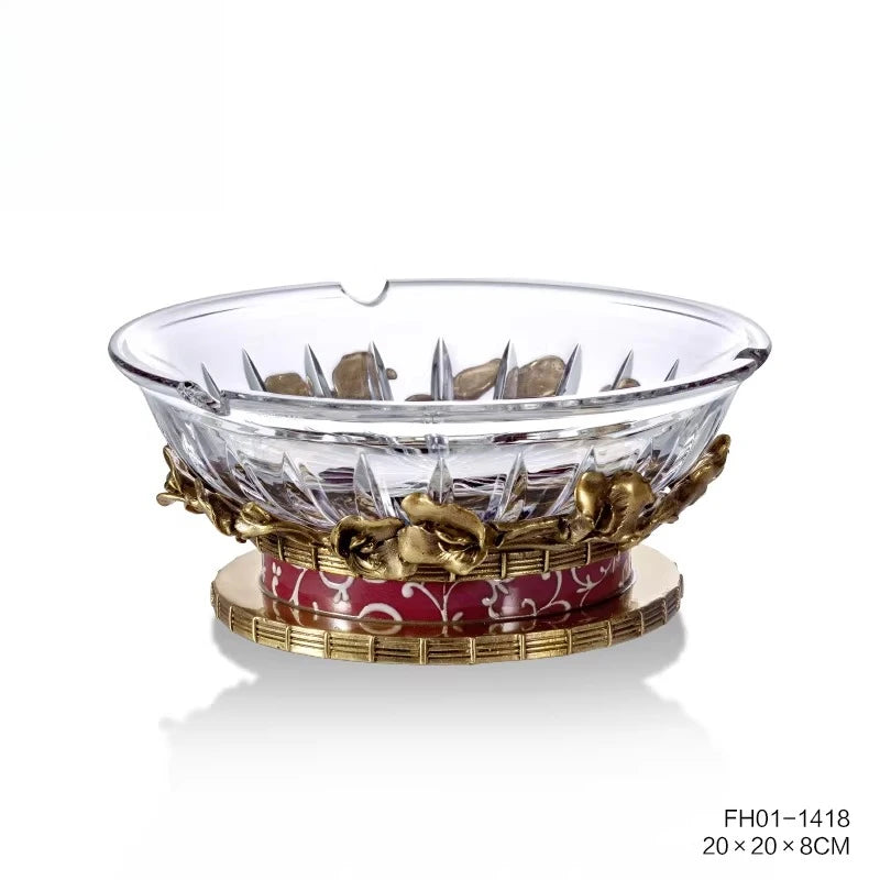 Crystal glass ashtray