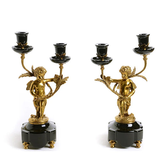 pure copper angel candle holder