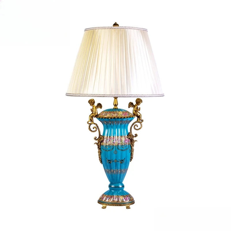 American Vintage Ceramic and copper table lamp
