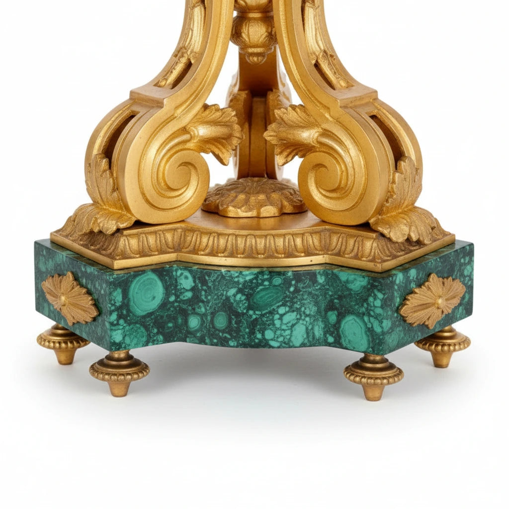 Royal Malachite & Bronze-Plated Candlestick