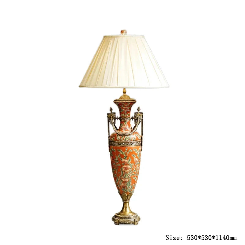 American Vintage Ceramic and copper table lamp