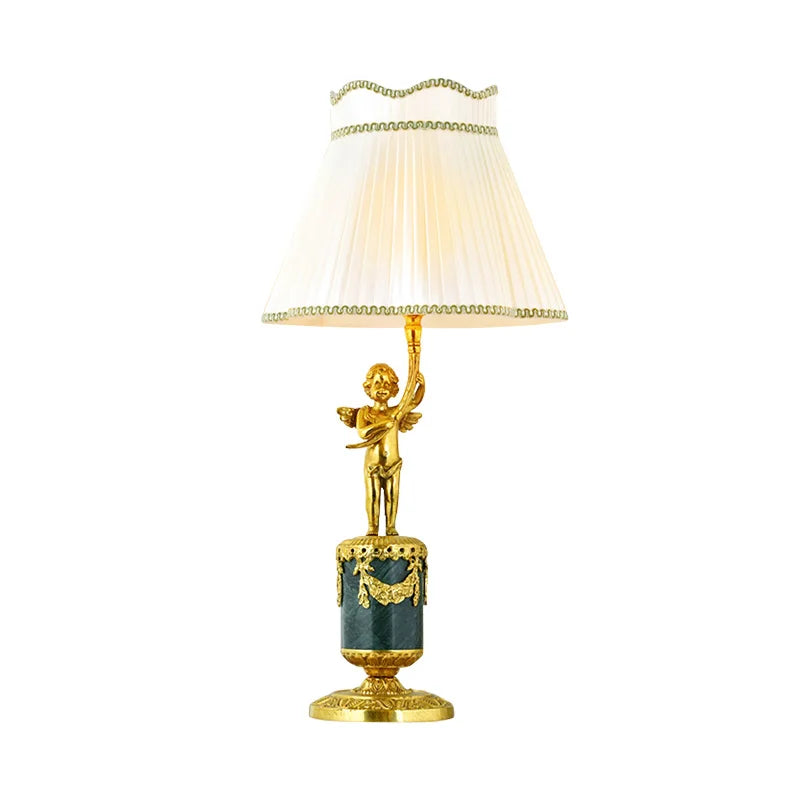 French Decorative Marble with Copper Table Lamp