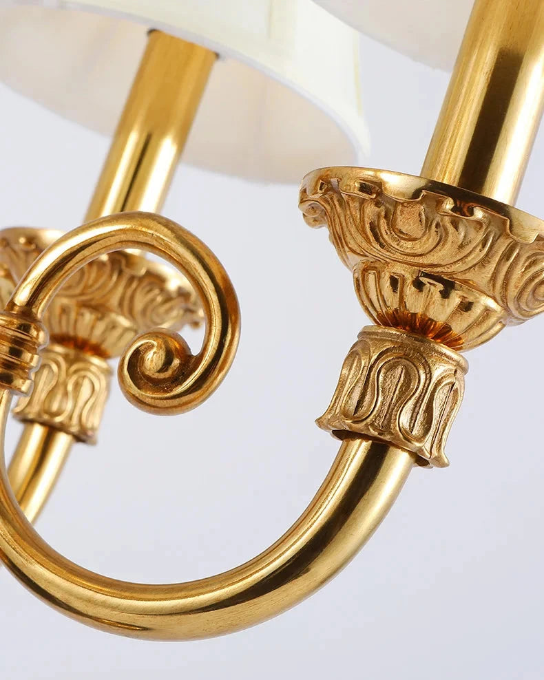 European 4 Lights Brass with Marble Table Lamp