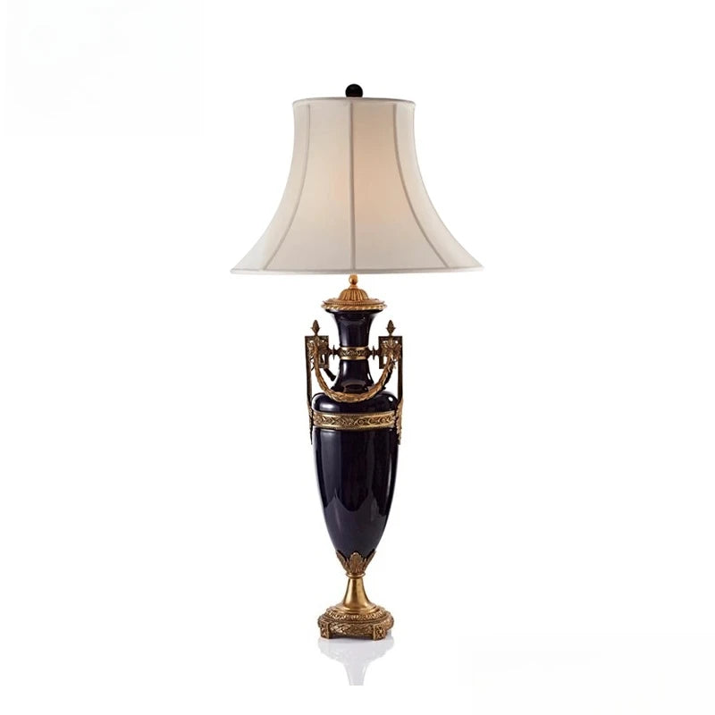 American Vintage Ceramic and copper table lamp