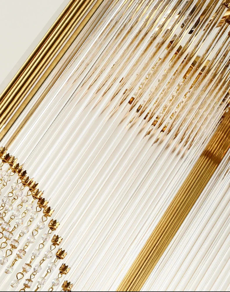 French  Luxury Brass Crystal Floor Lamp