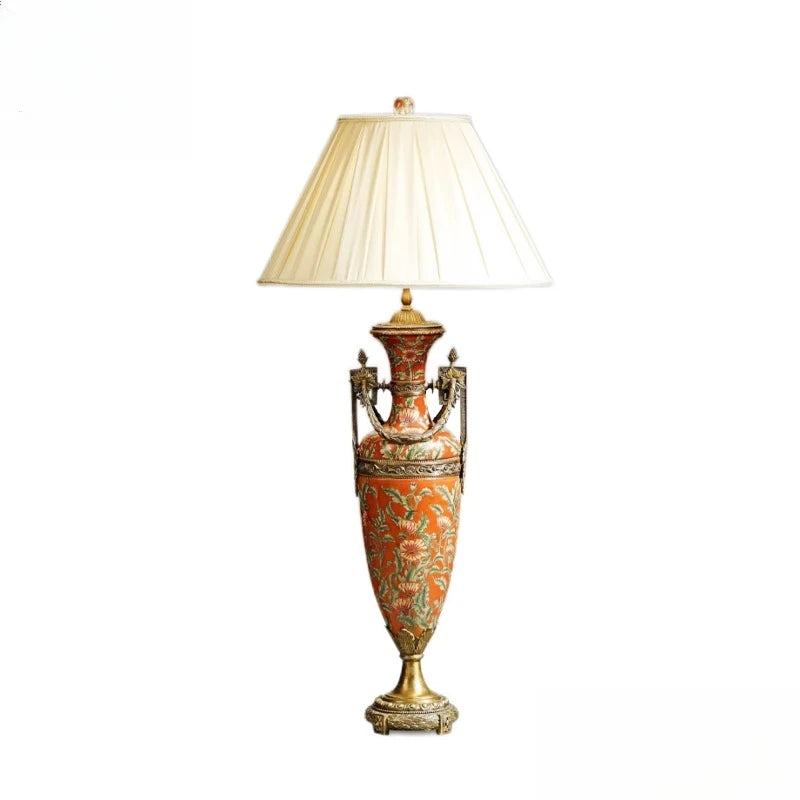 American Vintage Ceramic and copper table lamp