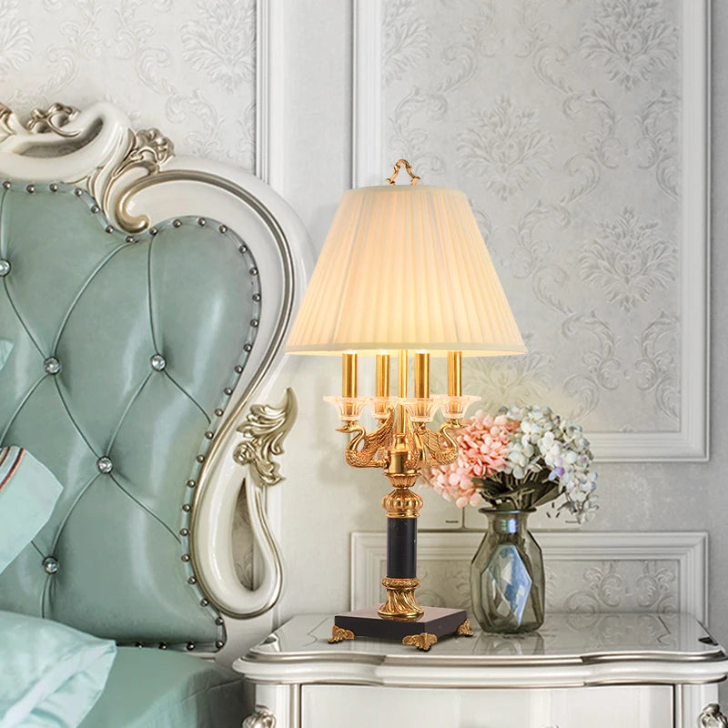 Jade Base Brass Table Lamp – Classic Modern Decorative Lighting