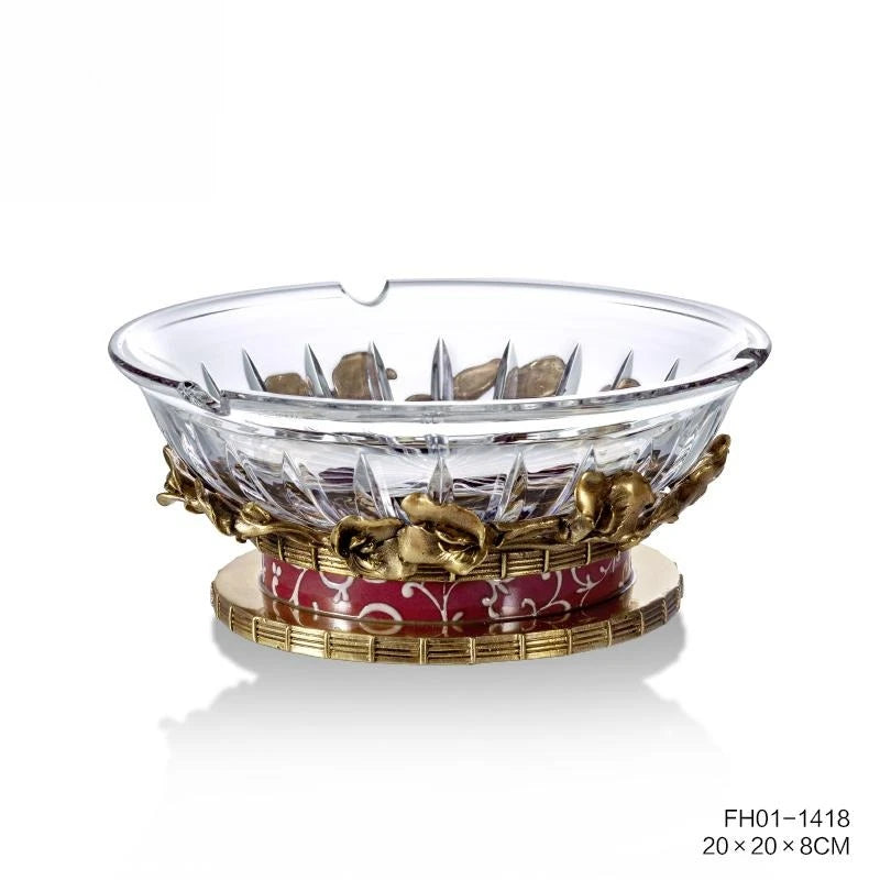 Crystal glass ashtray