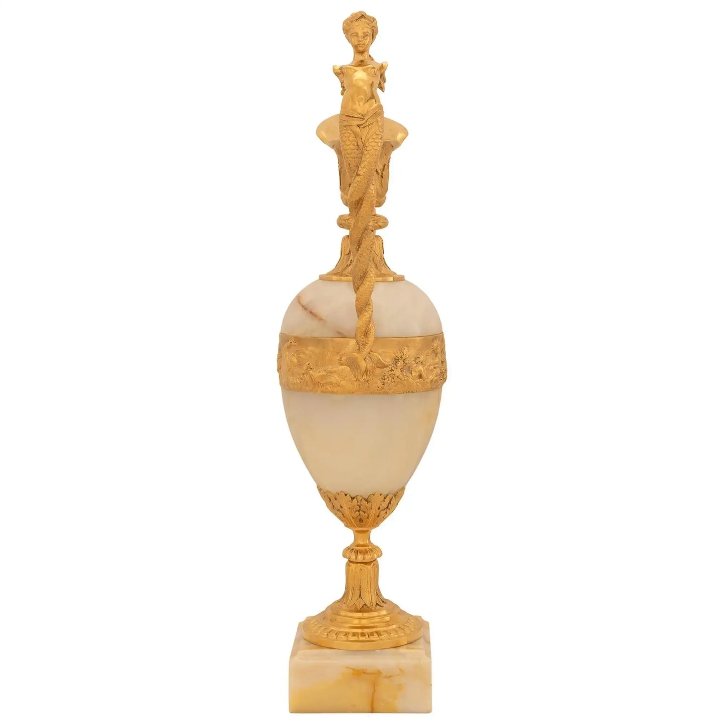 Pair of Luxury Handmade Marble & Bronze Vase
