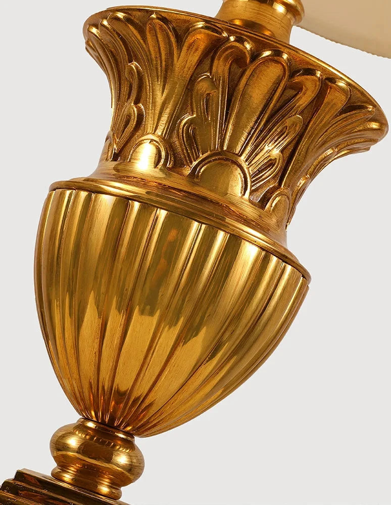 European Style Modern Brass Table Lamp - Fabric Lampshade