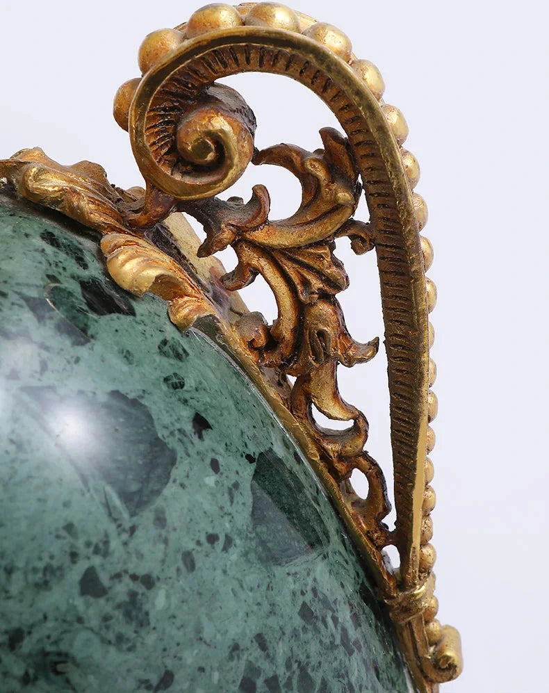 Decorative Brass Frame and Ceramic Table lamp with Fabric Shade - French style