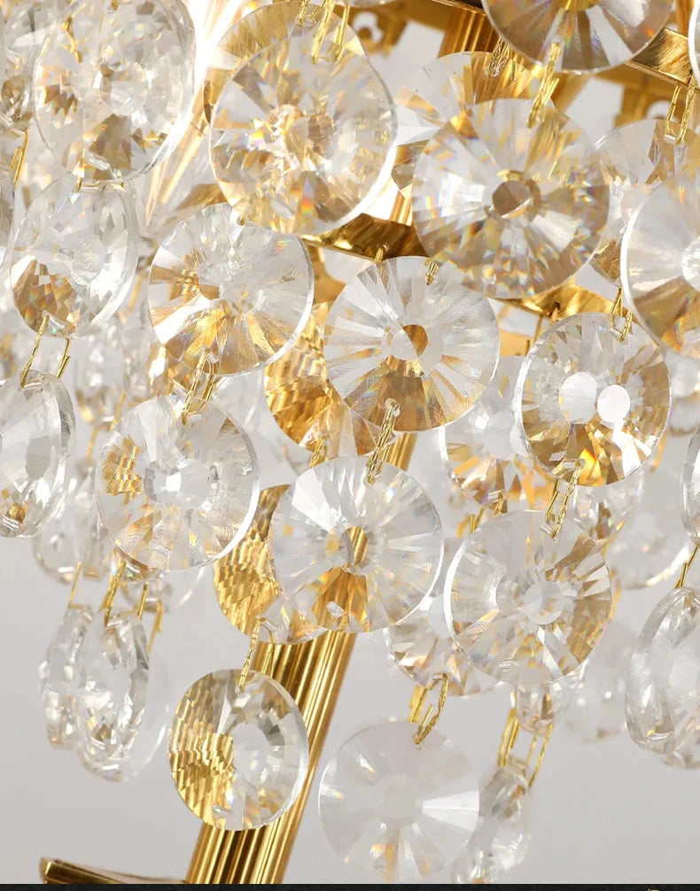 French Crystal Copper Standing  Floor Lamp
