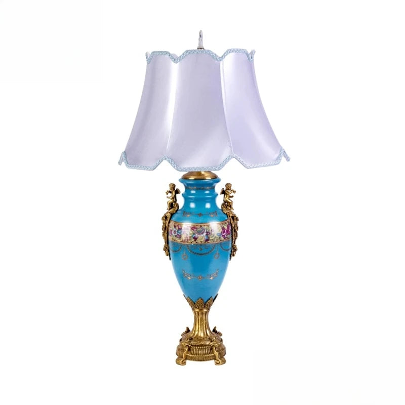 American Vintage Ceramic and copper table lamp