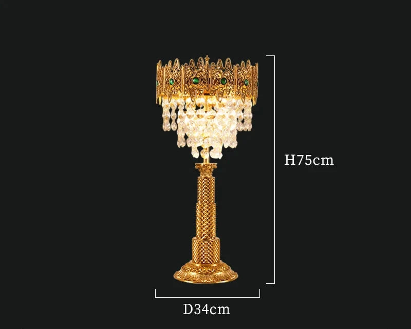 French Crystal Copper Standing  Floor Lamp