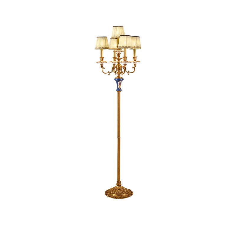 Premium Ceramic and Copper Floor Lamp – Elegant Decorative Lighting for Home