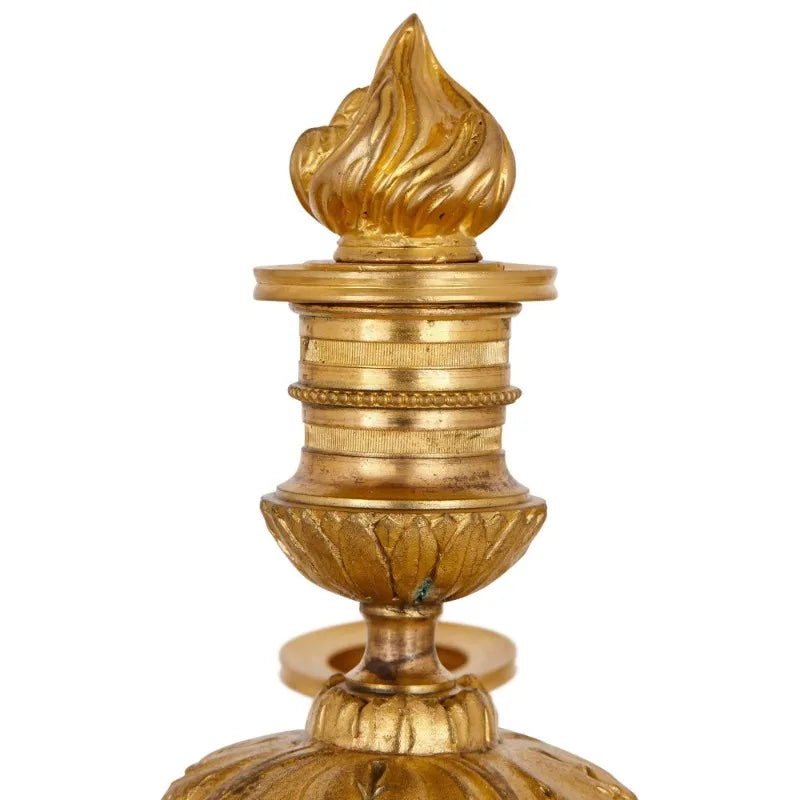 Royal Malachite & Bronze-Plated Candlestick