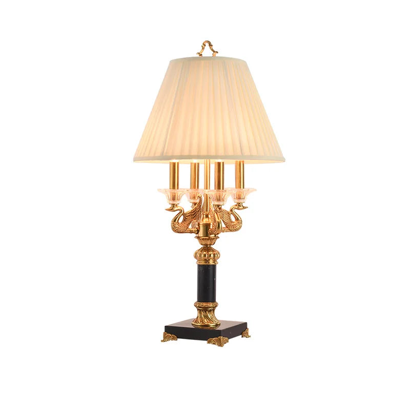 Jade Base Brass Table Lamp – Classic Modern Decorative Lighting