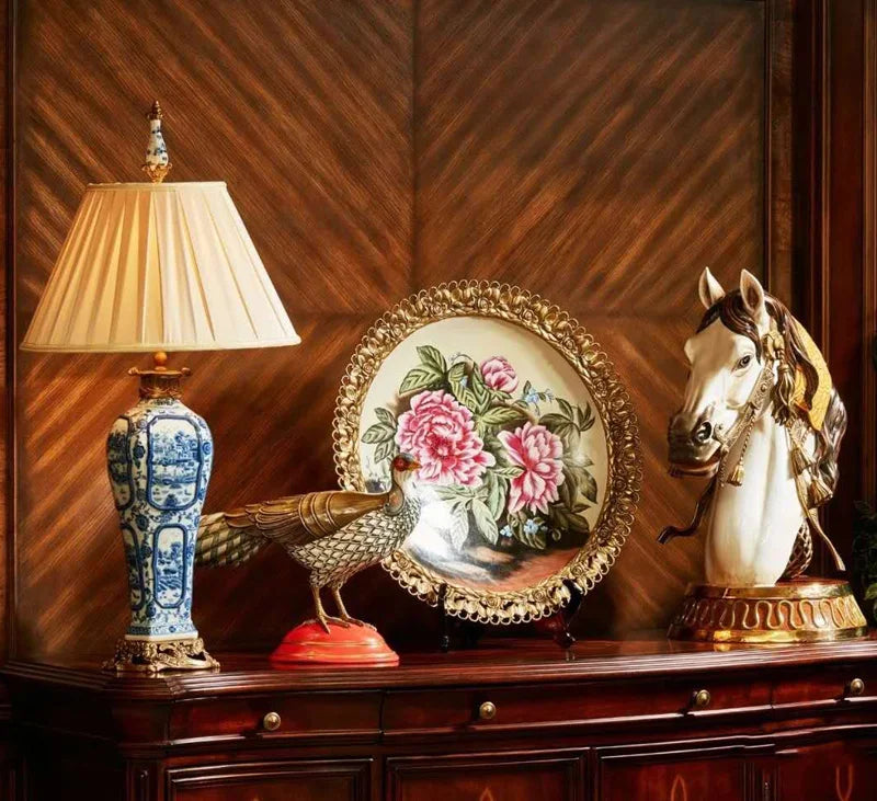 Handicrafts Horse head Statue - Ceramic with copper sculpture