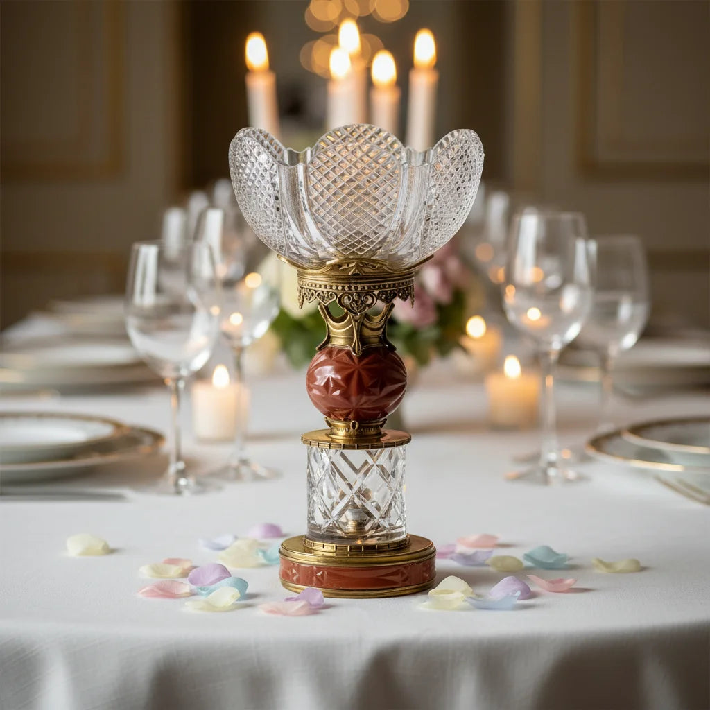 Elegant Crystal with Antique Brass Base