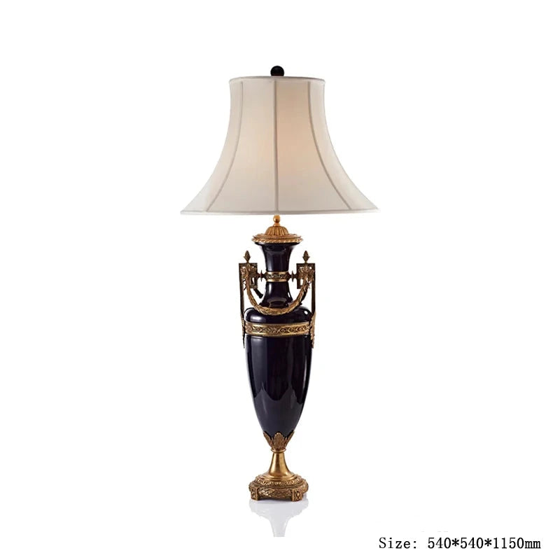 American Vintage Ceramic and copper table lamp