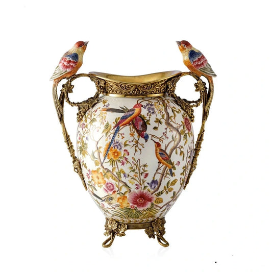 Luxury Ceramic with Copper Table Decoration Ornaments set