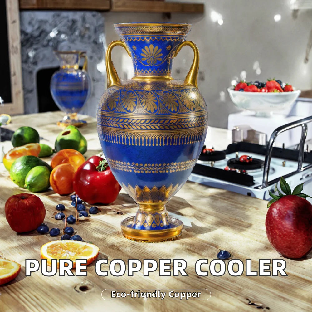 Bronze Inlaid Hand-painted Ceramic Vase