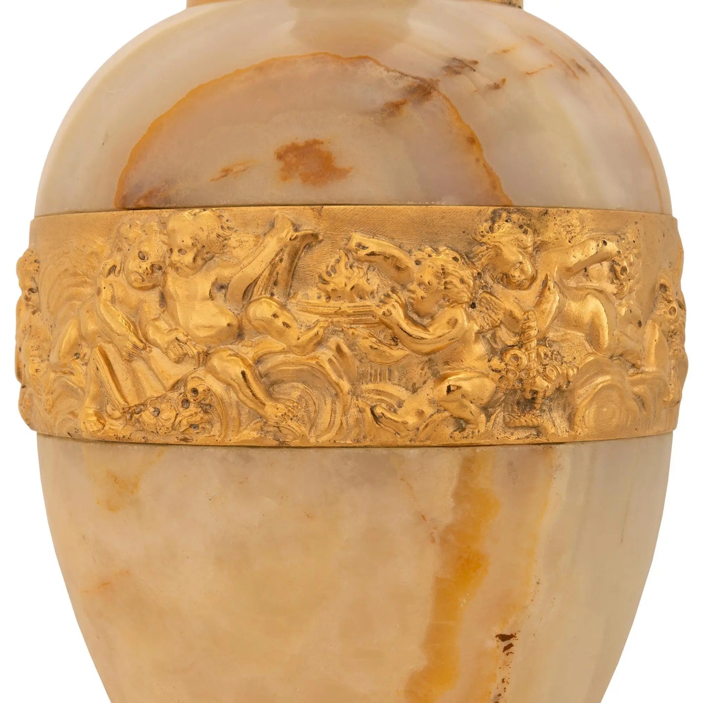 Pair of Luxury Handmade Marble & Bronze Vase